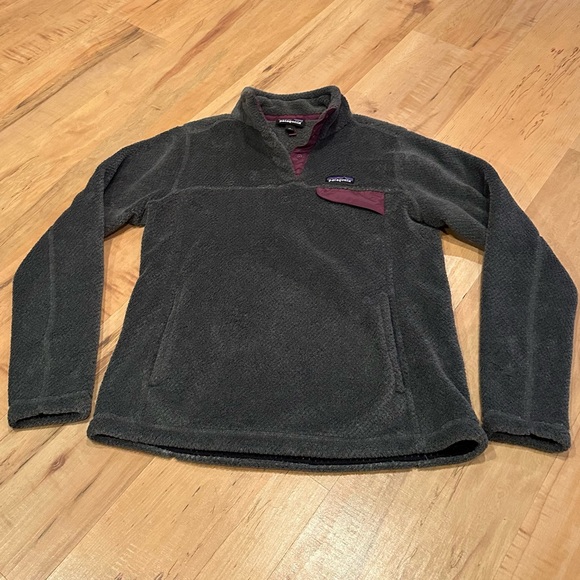 Patagonia Re-Tool Snap-T Sweatshirt Womens M Gray Fleece Kangaroo Pullover - Picture 1 of 5